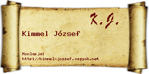 Kimmel József névjegykártya